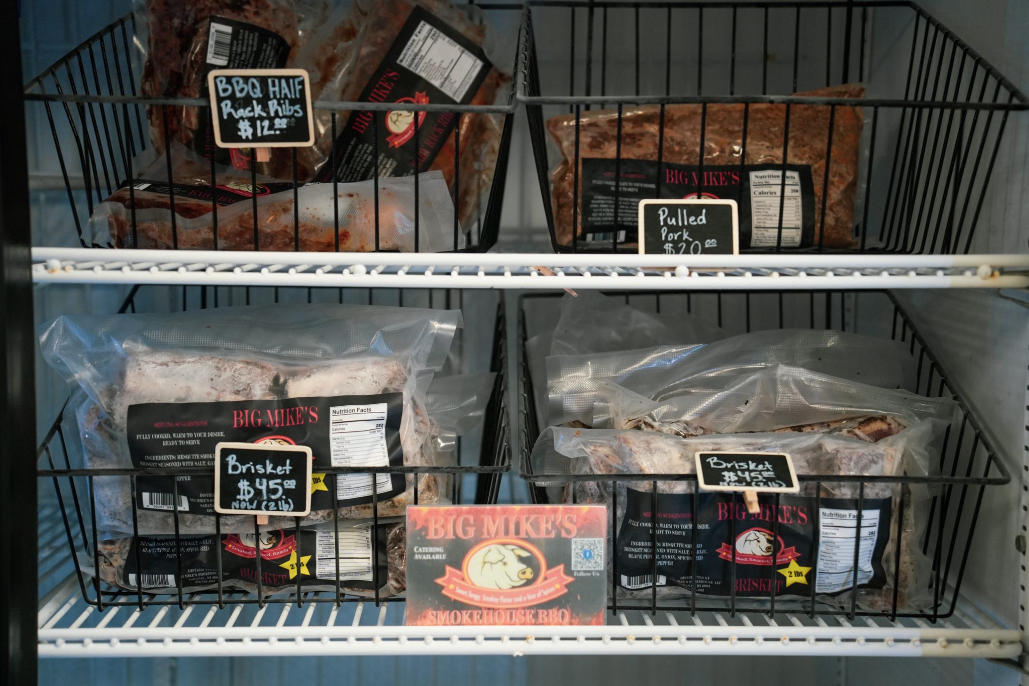 Cooler case with fresh local packaged foods